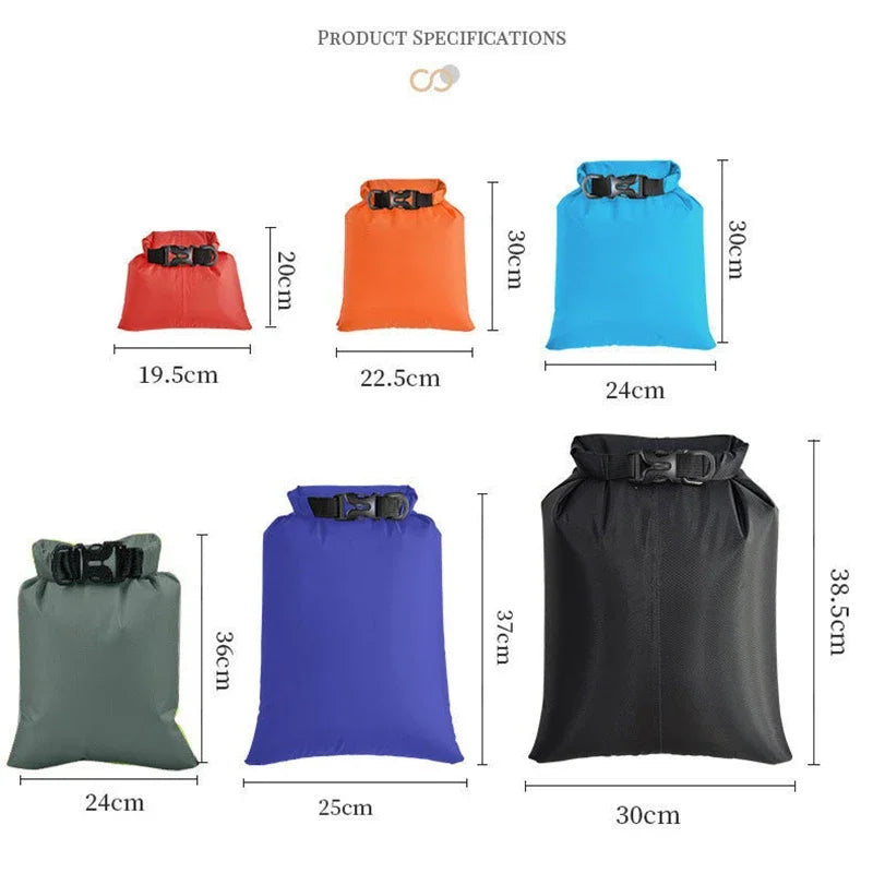 Waterproof Dry Bag Set — 6-Piece Nesting Sacks